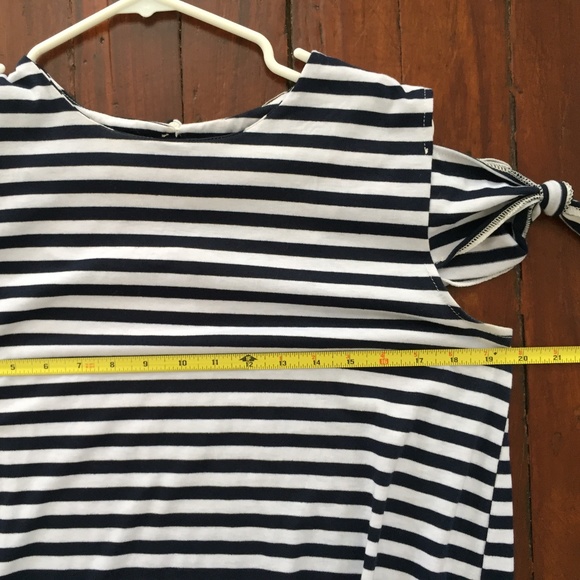 NWOT Nautical Stripe Cold Shoulder Top - Picture 6 of 8